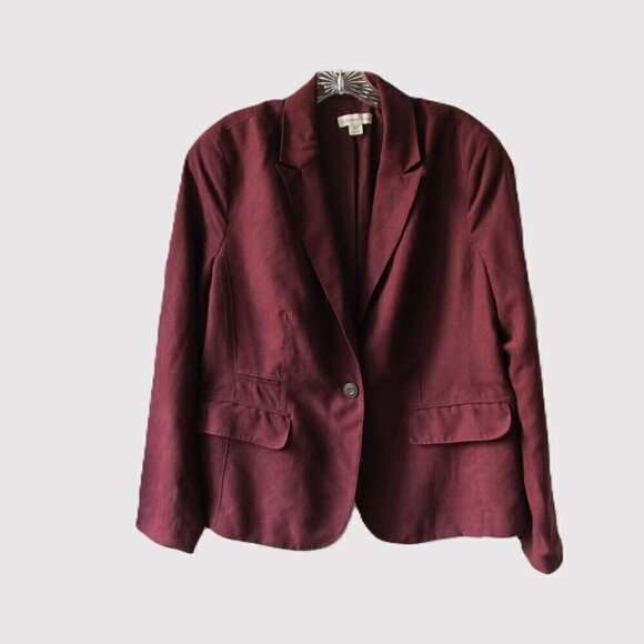Cold Water Creek women's size L, Maroon Ultra Suede jacket, long sleeves, lined - Picture 1 of 16